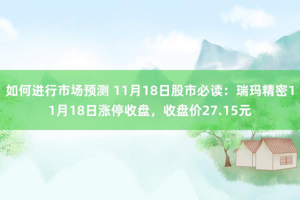 如何进行市场预测 11月18日股市必读：瑞玛精密11月18日涨停收盘，收盘价27.15元