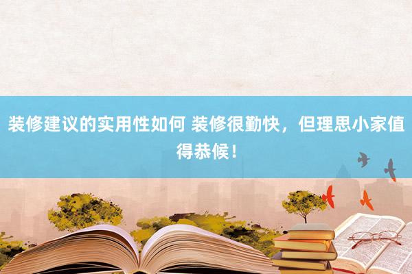 装修建议的实用性如何 装修很勤快，但理思小家值得恭候！