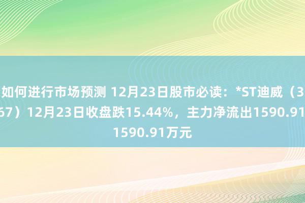 如何进行市场预测 12月23日股市必读：*ST迪威（300167）12月23日收盘跌15.44%，主力净流出1590.91万元