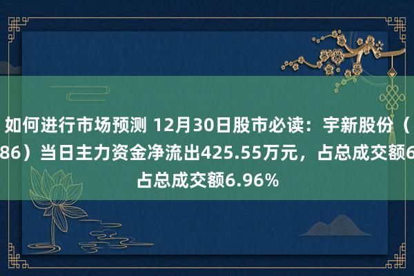 如何进行市场预测 12月30日股市必读：宇新股份（002986）当日主力资金净流出425.55万元，占总成交额6.96%