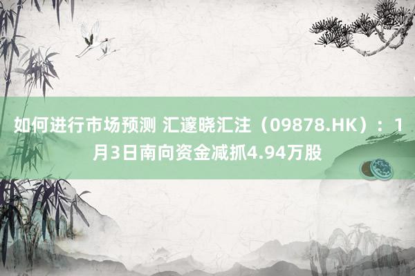 如何进行市场预测 汇邃晓汇注（09878.HK）：1月3日南向资金减抓4.94万股