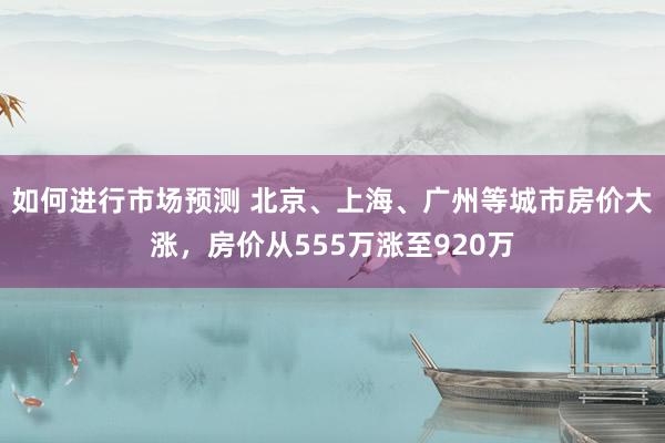 如何进行市场预测 北京、上海、广州等城市房价大涨，房价从555万涨至920万