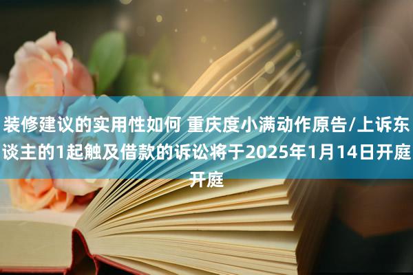 装修建议的实用性如何 重庆度小满动作原告/上诉东谈主的1起触及借款的诉讼将于2025年1月14日开庭