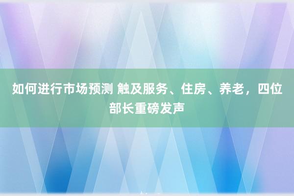 如何进行市场预测 触及服务、住房、养老，四位部长重磅发声