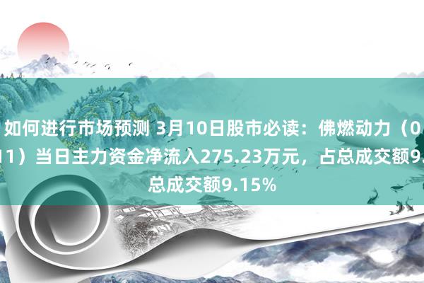 如何进行市场预测 3月10日股市必读：佛燃动力（002911）当日主力资金净流入275.23万元，占总成交额9.15%