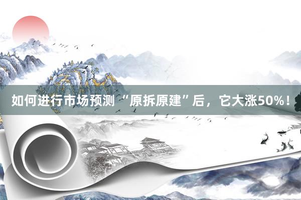 如何进行市场预测 “原拆原建”后，它大涨50%！